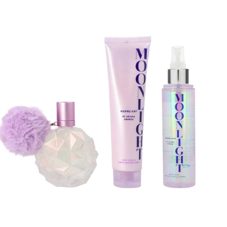 SET ARIANA GRANDE MOONLIGHT WOMAN 3 PZ (EDP 100 ML + BODY MIST 118 ML + BODY SOUFFLE 100 ML) - Imagen 2
